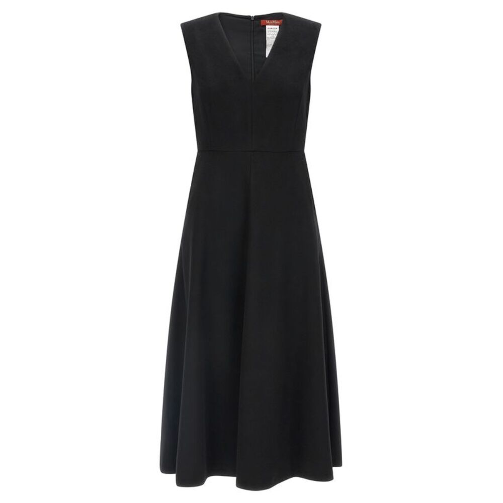 Max Mara Black Wool Midi Women's Dress